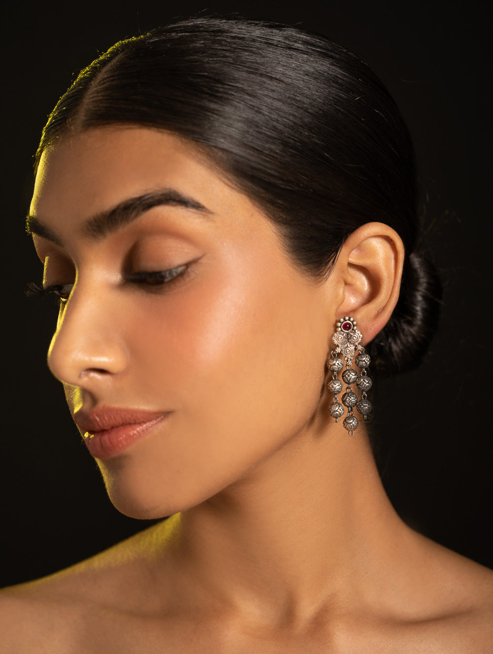 Pure Silver Traditional Maharashtrian Earrings - Tri-AshtaPaillumani 