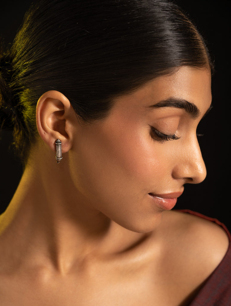 Pure Silver Traditional Maharashtrian Earrings - Vilasini Studs