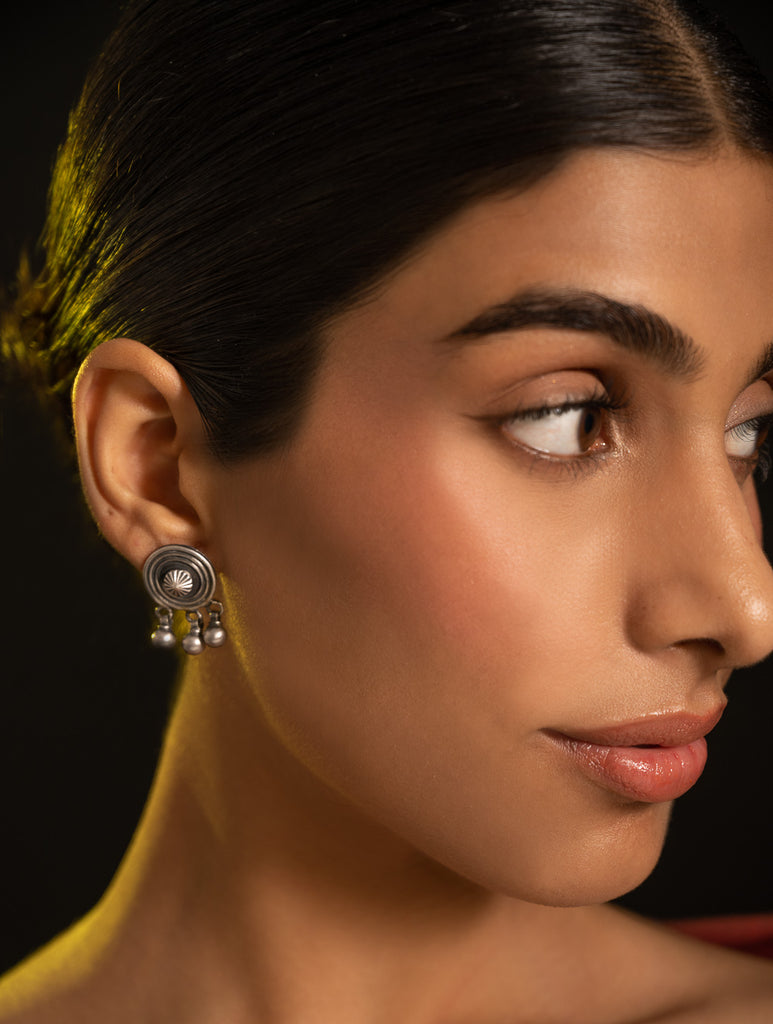 Pure Silver Traditional Maharashtrian Earrings -  Bindu Mandal