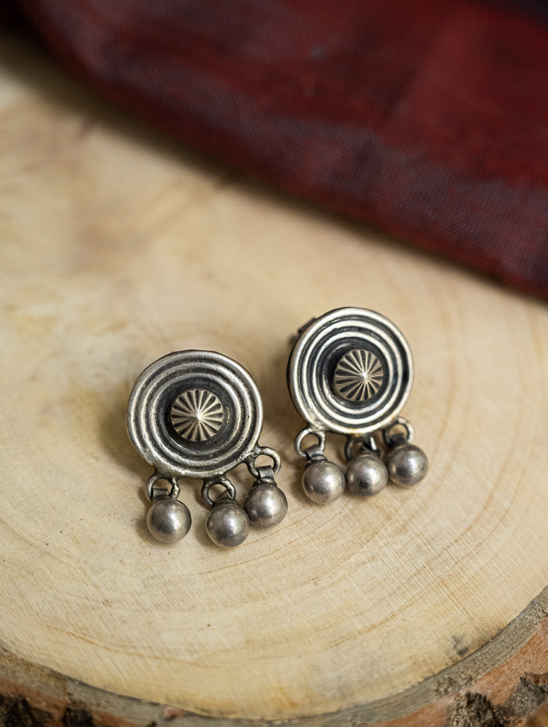Pure Silver Traditional Maharashtrian Earrings -  Bindu Mandal
