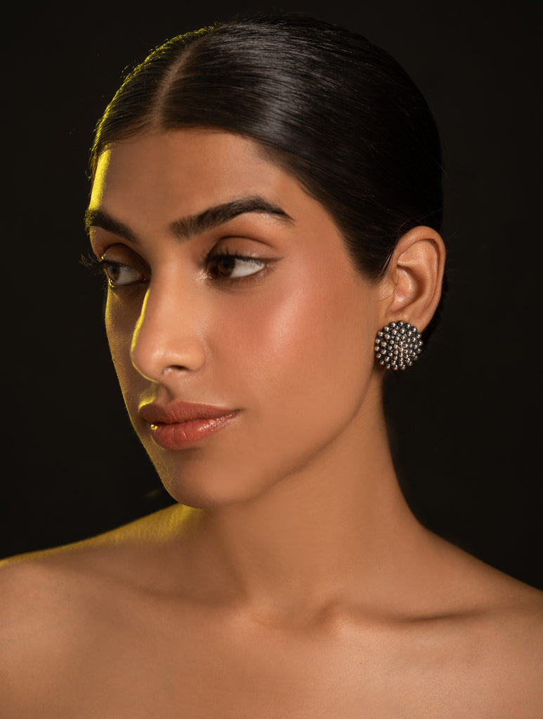 Pure Silver Traditional Maharashtrian Earrings -  Kusum Moti