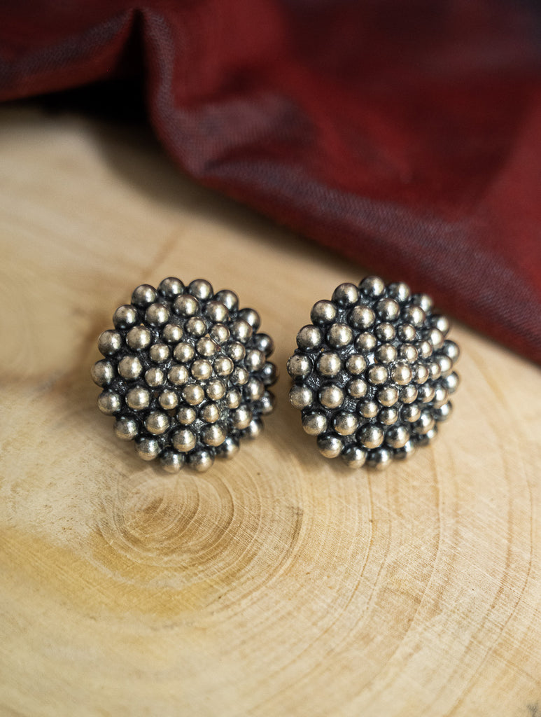 Pure Silver Traditional Maharashtrian Earrings -  Kusum Moti