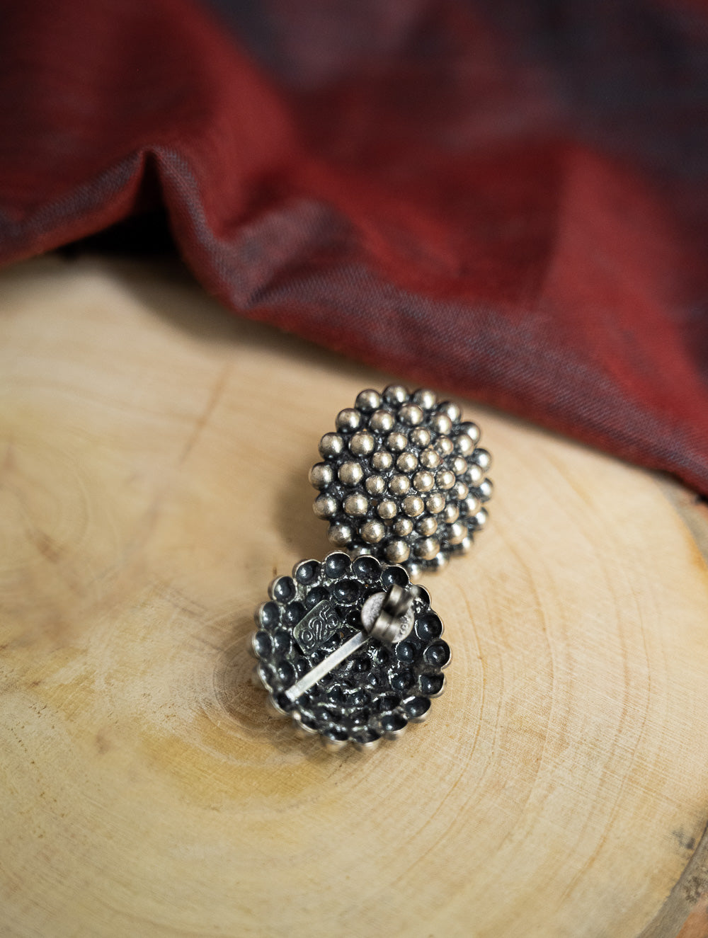 Load image into Gallery viewer, Pure Silver Traditional Maharashtrian Earrings -  Kusum Moti