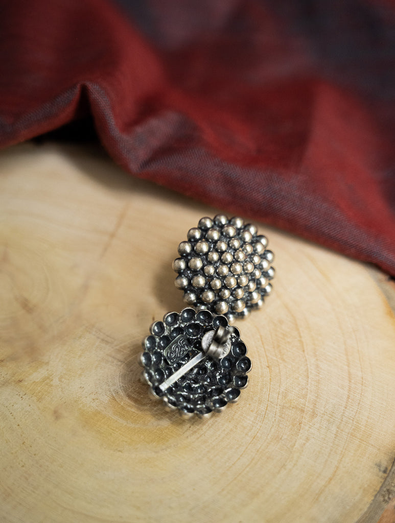 Pure Silver Traditional Maharashtrian Earrings -  Kusum Moti