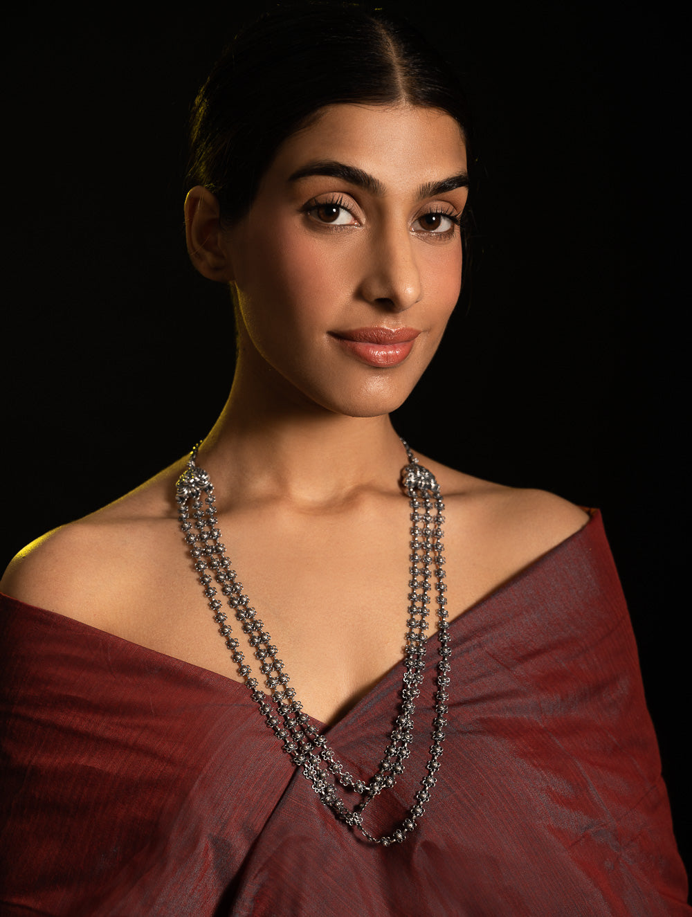 Pure Silver Traditional Maharashtrian Neckpiece - Bakulihaar