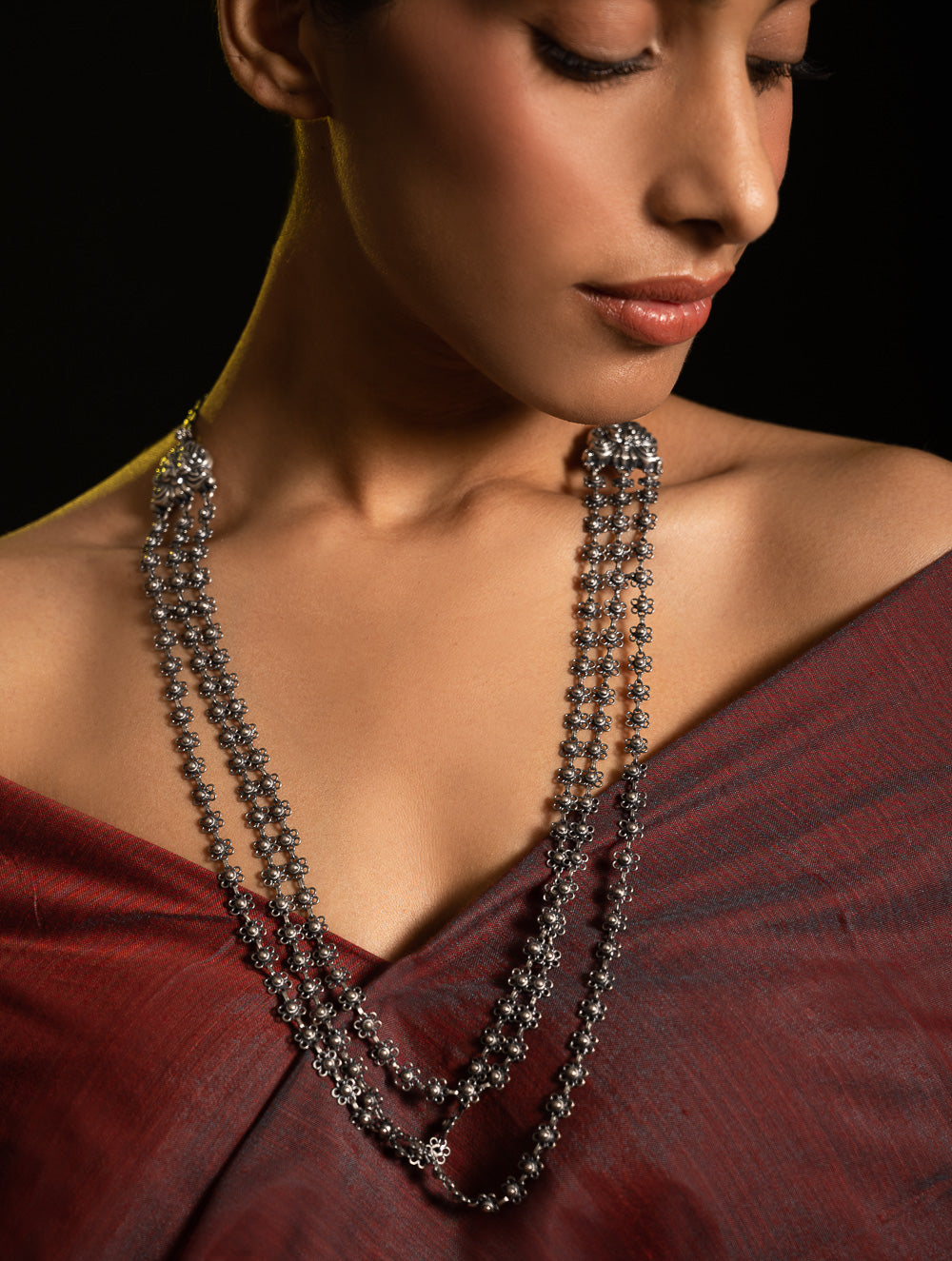 Load image into Gallery viewer, Pure Silver Traditional Maharashtrian Neckpiece - Bakulihaar