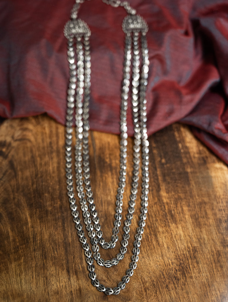 Pure Silver Traditional Maharashtrian Neckpiece - Bakulihaar