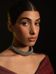 Pure Silver Traditional Maharashtrian Neckpiece - GadiThushi