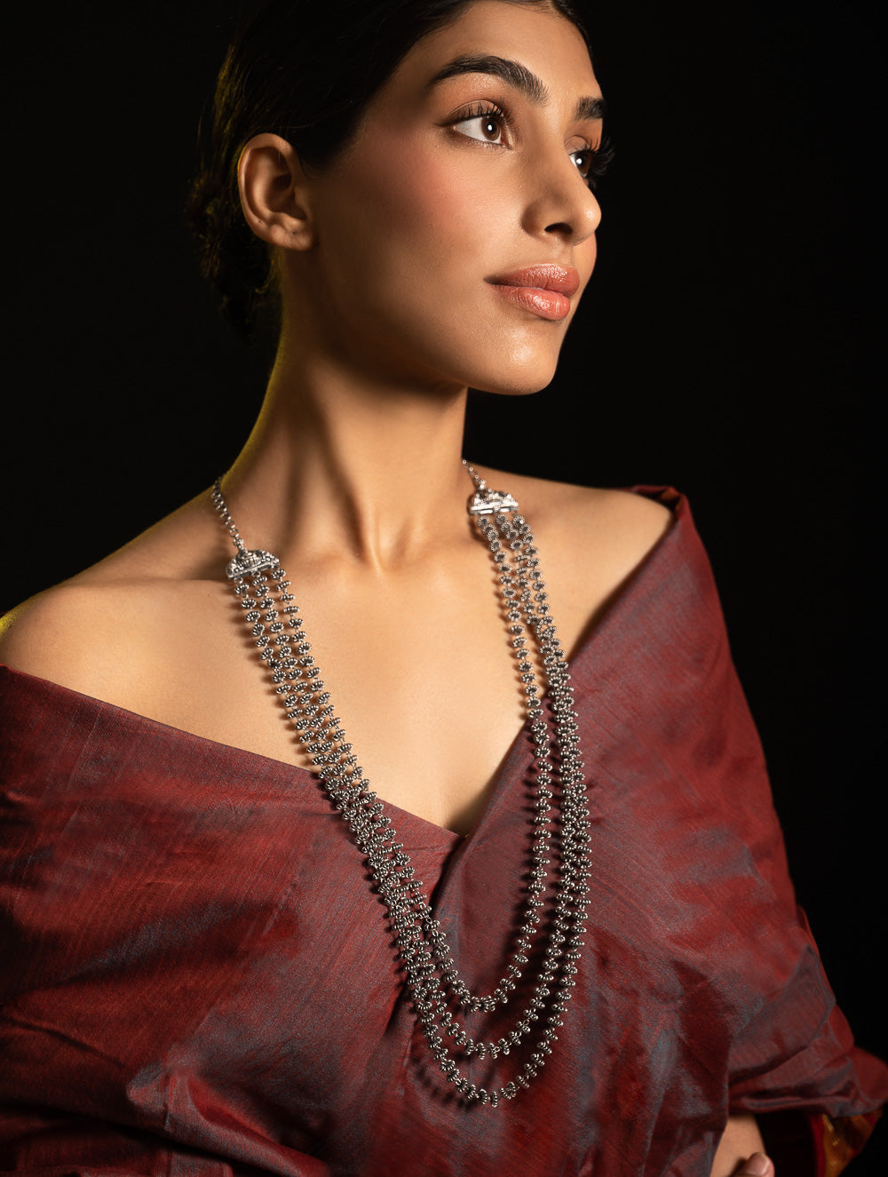 Load image into Gallery viewer, Pure Silver Traditional Maharashtrian Neckpiece - Gajarihaar