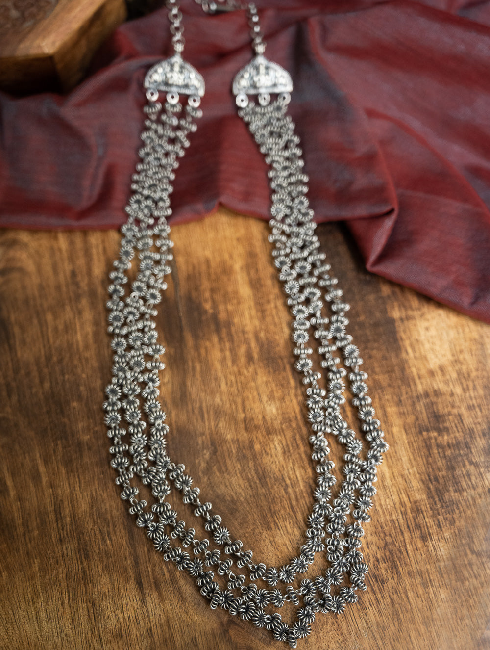 Load image into Gallery viewer, Pure Silver Traditional Maharashtrian Neckpiece - Gajarihaar