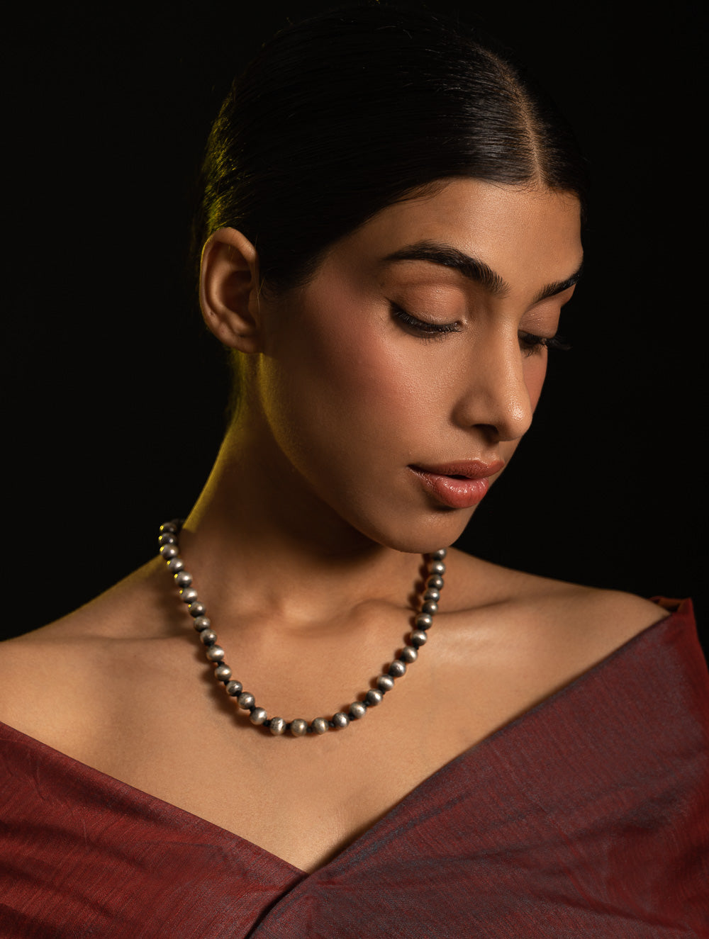 Pure Silver Traditional Maharashtrian Neckpiece - Golmani Saar