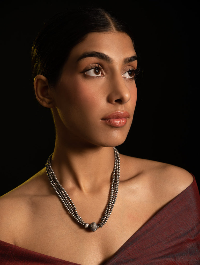 Pure Silver Traditional Maharashtrian Neckpiece - Jodhalepoth