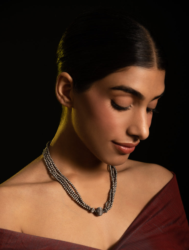 Pure Silver Traditional Maharashtrian Neckpiece - Jodhalepoth