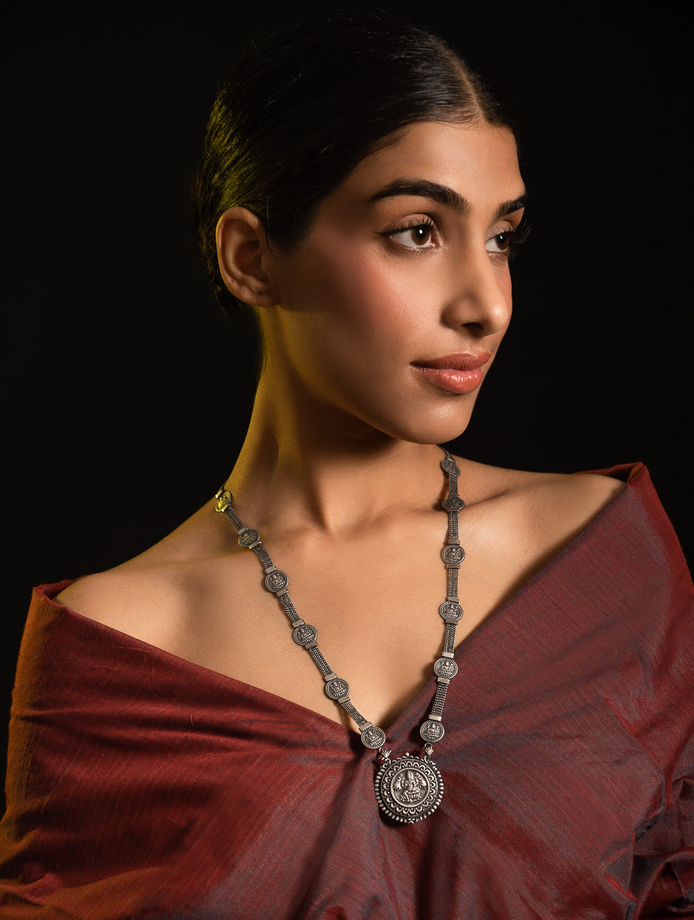 Load image into Gallery viewer, Pure Silver Traditional Maharashtrian Neckpiece - Laxmihaar