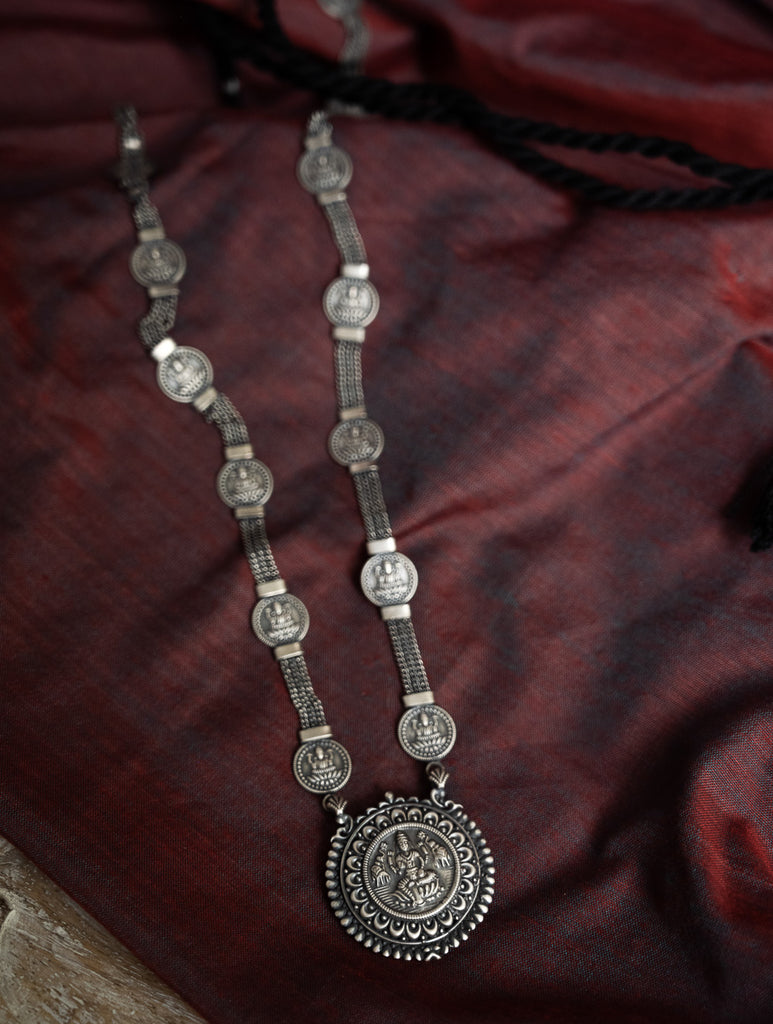 Pure Silver Traditional Maharashtrian Neckpiece - Laxmihaar