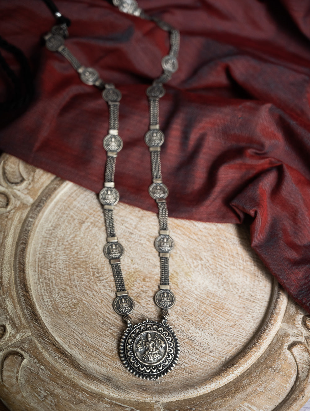 Load image into Gallery viewer, Pure Silver Traditional Maharashtrian Neckpiece - Laxmihaar