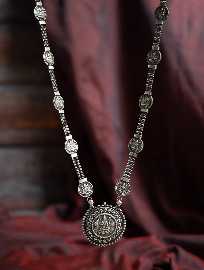 Pure Silver Traditional Maharashtrian Neckpiece - Laxmihaar
