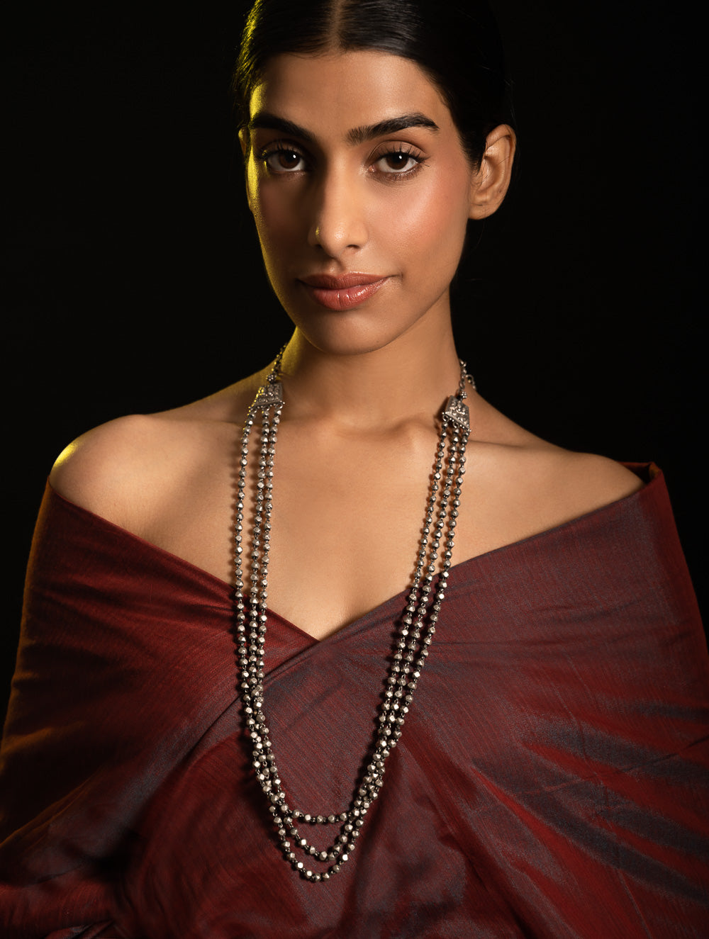 Load image into Gallery viewer, Pure Silver Traditional Maharashtrian Neckpiece - Mohanmal (Double String)