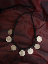Load image into Gallery viewer, Pure Silver Traditional Maharashtrian Neckpiece - Putalihaar (7-Coin)