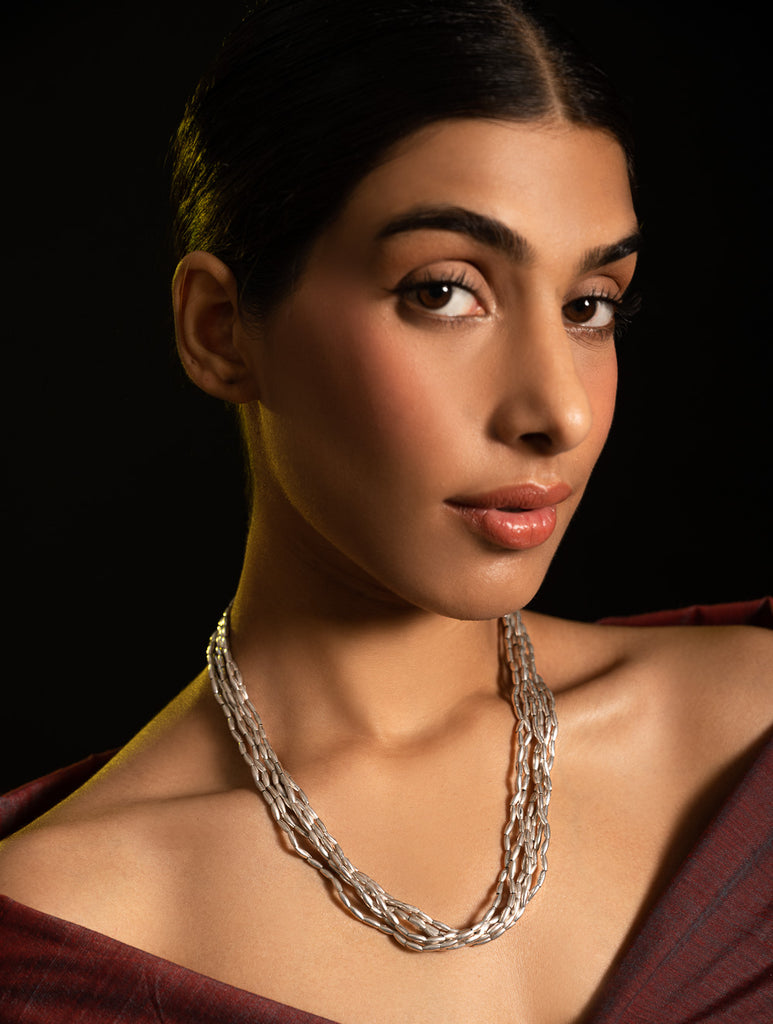 Pure Silver Traditional Maharashtrian Neckpiece - Tandulhaar