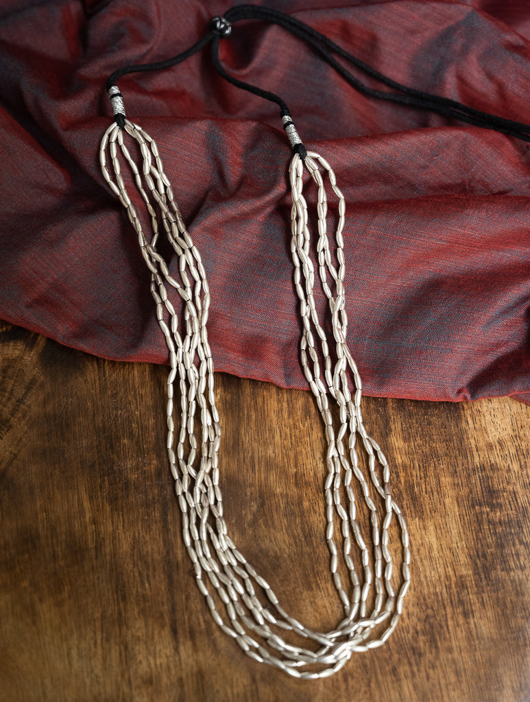 Pure Silver Traditional Maharashtrian Neckpiece - Tandulhaar