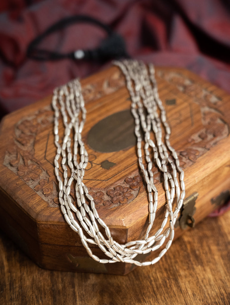 Pure Silver Traditional Maharashtrian Neckpiece - Tandulhaar