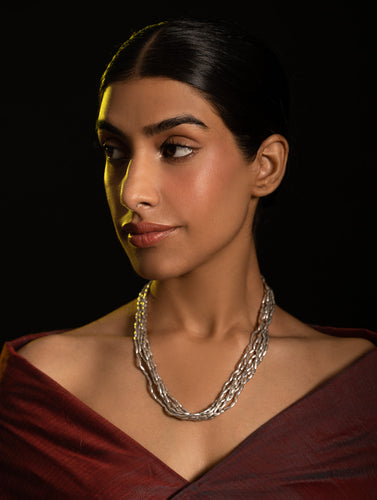 Pure Silver Traditional Maharashtrian Neckpiece - Tandulhaar