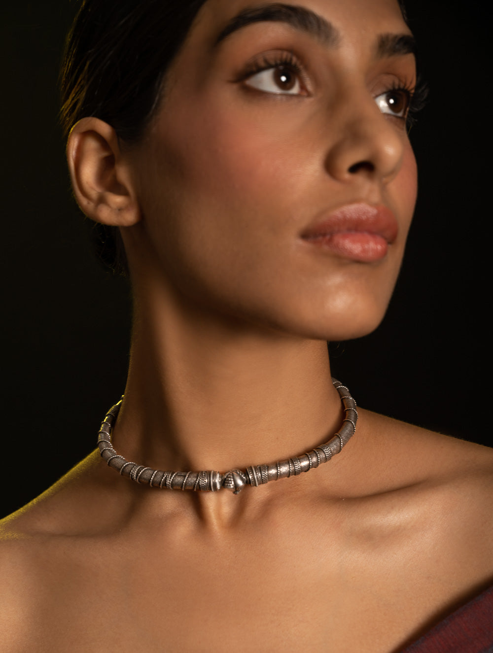 Load image into Gallery viewer, Pure Silver Traditional Maharashtrian Neckpiece - The Hasli