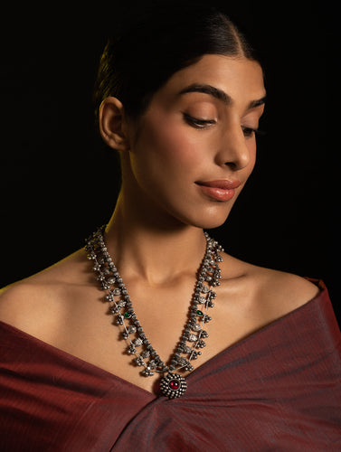 Pure Silver Traditional Maharashtrian Neckpiece - The Saaz