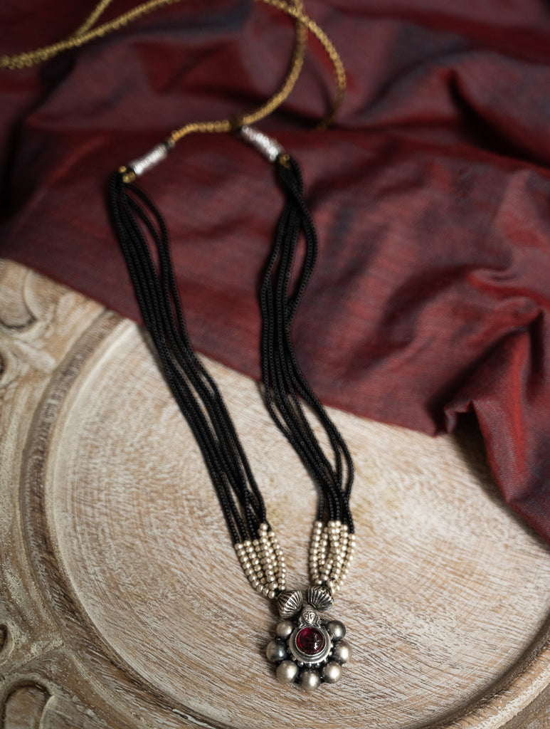 Pure Silver Traditional Maharashtrian Neckpiece -  Saaj Mangalsutra