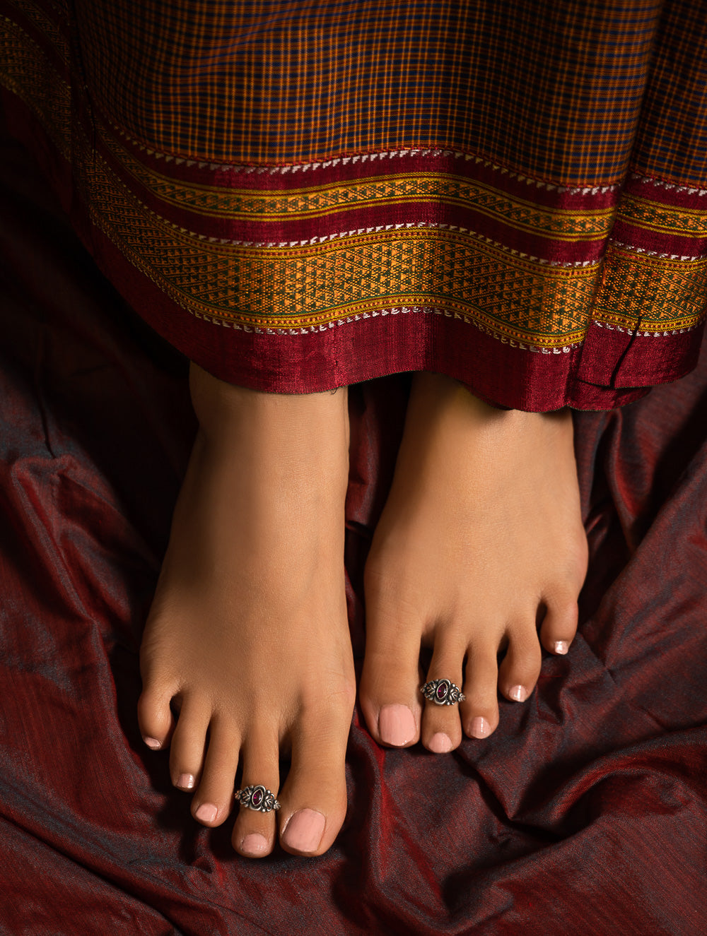 Pure Silver Traditional Maharashtrian Toe Rings - Nupura (Set of 2) 