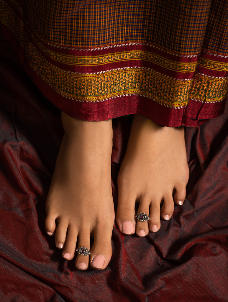 Pure Silver Traditional Maharashtrian Toe Rings - Nupura (Set of 2) 