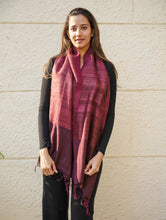 Load image into Gallery viewer, Pure, Handwoven Bhagalpur Tussore Silk Stole - Maroon Vibe