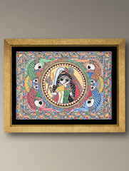 Handpainted Madhubani Painting - Ardhnareshwer (Unframed - L 30 x W 22 inches)