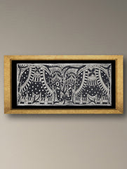 Handpainted Madhubani Painting - Gaj Rekha (Unframed - L 22 x W 7 inches) 