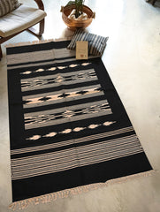 Handwoven Premium Cotton Warangal Dhurrie - Ramappa Jaali (L 5 ft x W 3 ft)