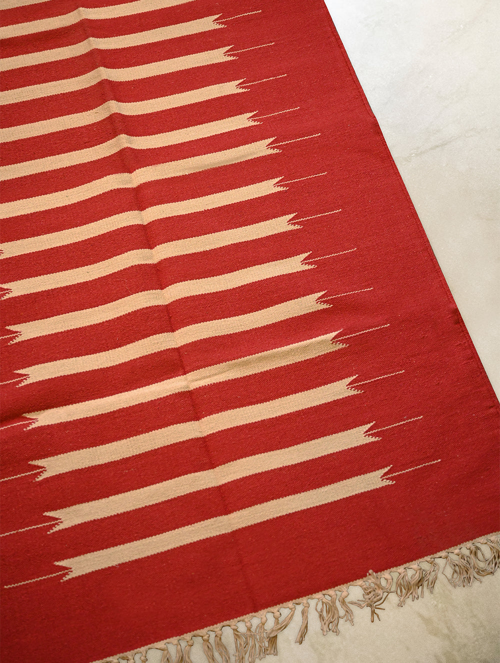 Handwoven Premium Cotton Warangal Dhurrie - Pakhal Leher (L 5 ft x W 3 ft)