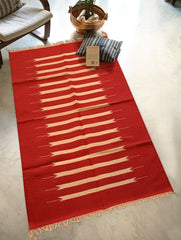 Handwoven Premium Cotton Warangal Dhurrie - Pakhal Leher (L 5 ft x W 3 ft)