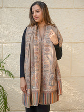 Load image into Gallery viewer, Regal Statement. Exclusive Soft Jamavar Design Kashmiri Shawl - Elegant Beige