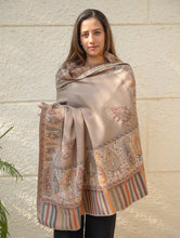 Load image into Gallery viewer, Regal Statement. Exclusive Soft Jamavar Design Kashmiri Shawl - Elegant Beige