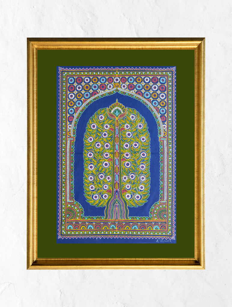 Rogan Art Painting with Frame - Abstract Design