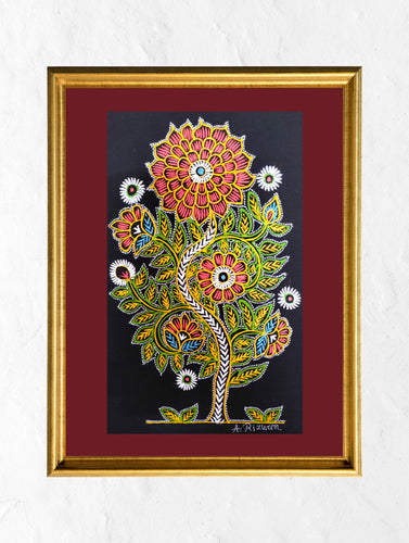 Rogan Art Painting with Frame - Flowering Tree