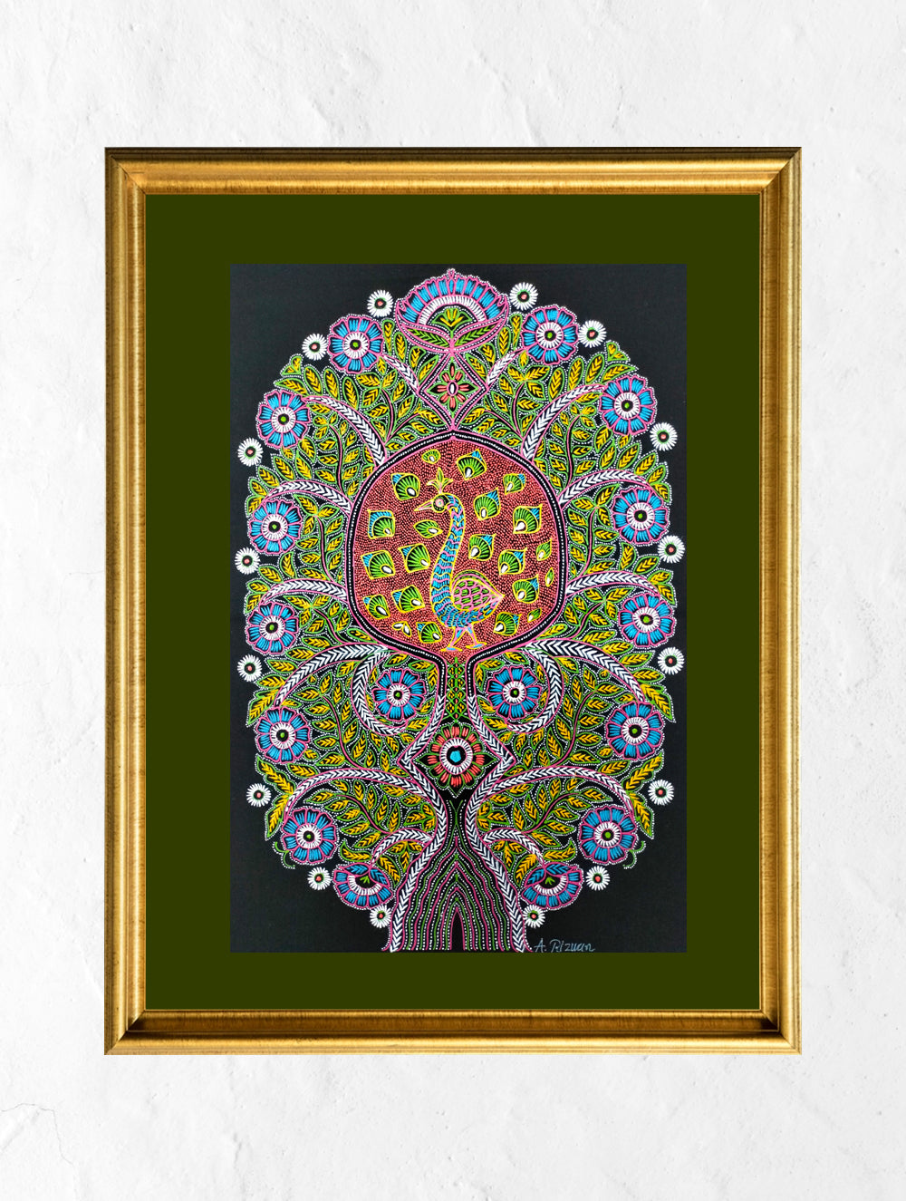 Load image into Gallery viewer, Rogan Art Painting with Frame - Peacock on a Tree