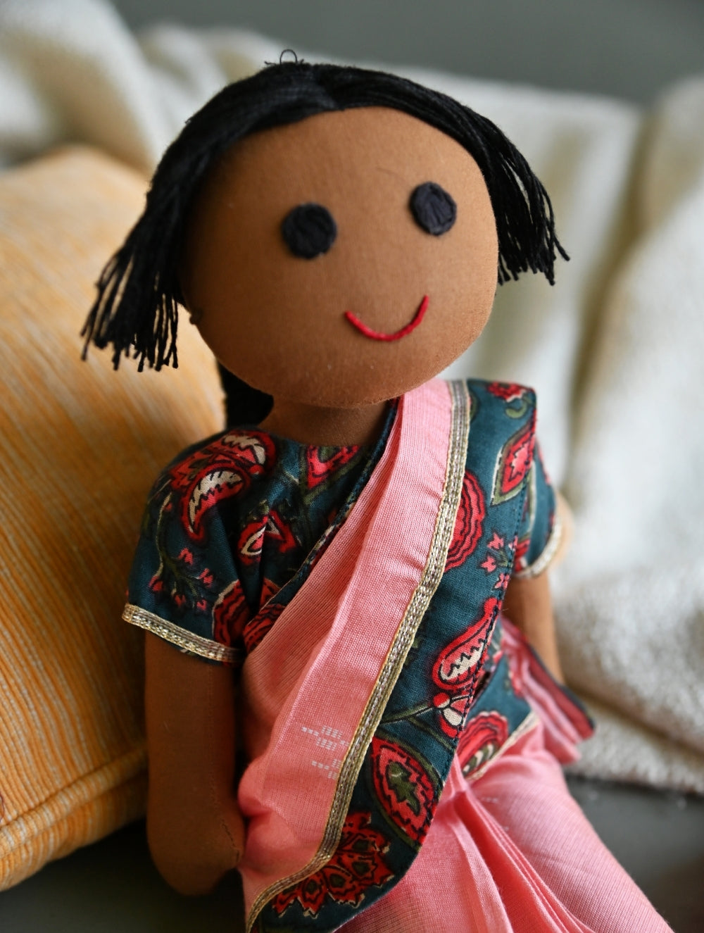 Artisan Handcrafted Fabric Kannama Doll - Leela