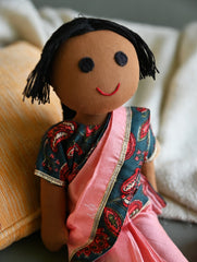 Artisan Handcrafted Fabric Kannama Doll - Leela