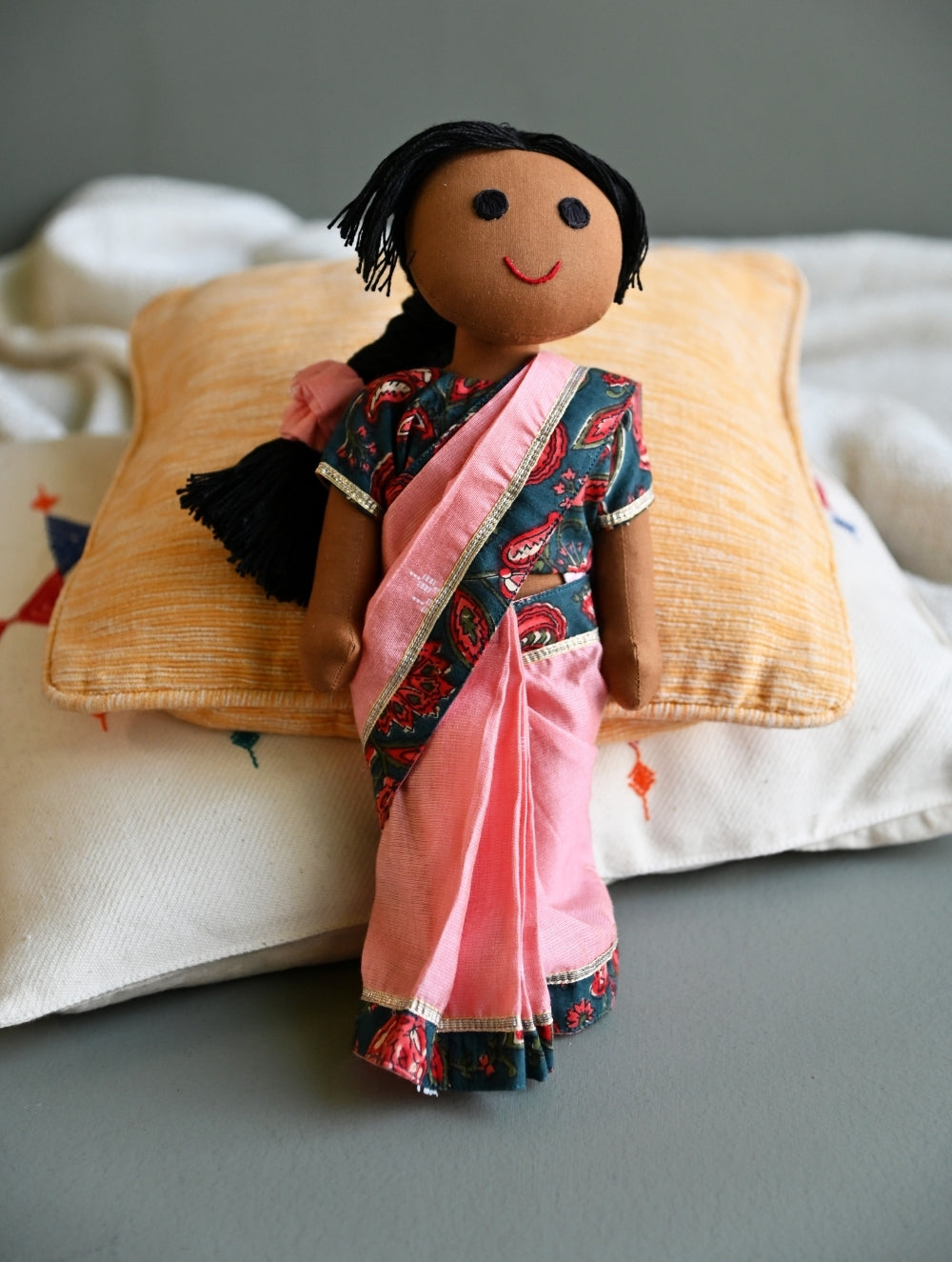 Artisan Handcrafted Fabric Kannama Doll - Leela
