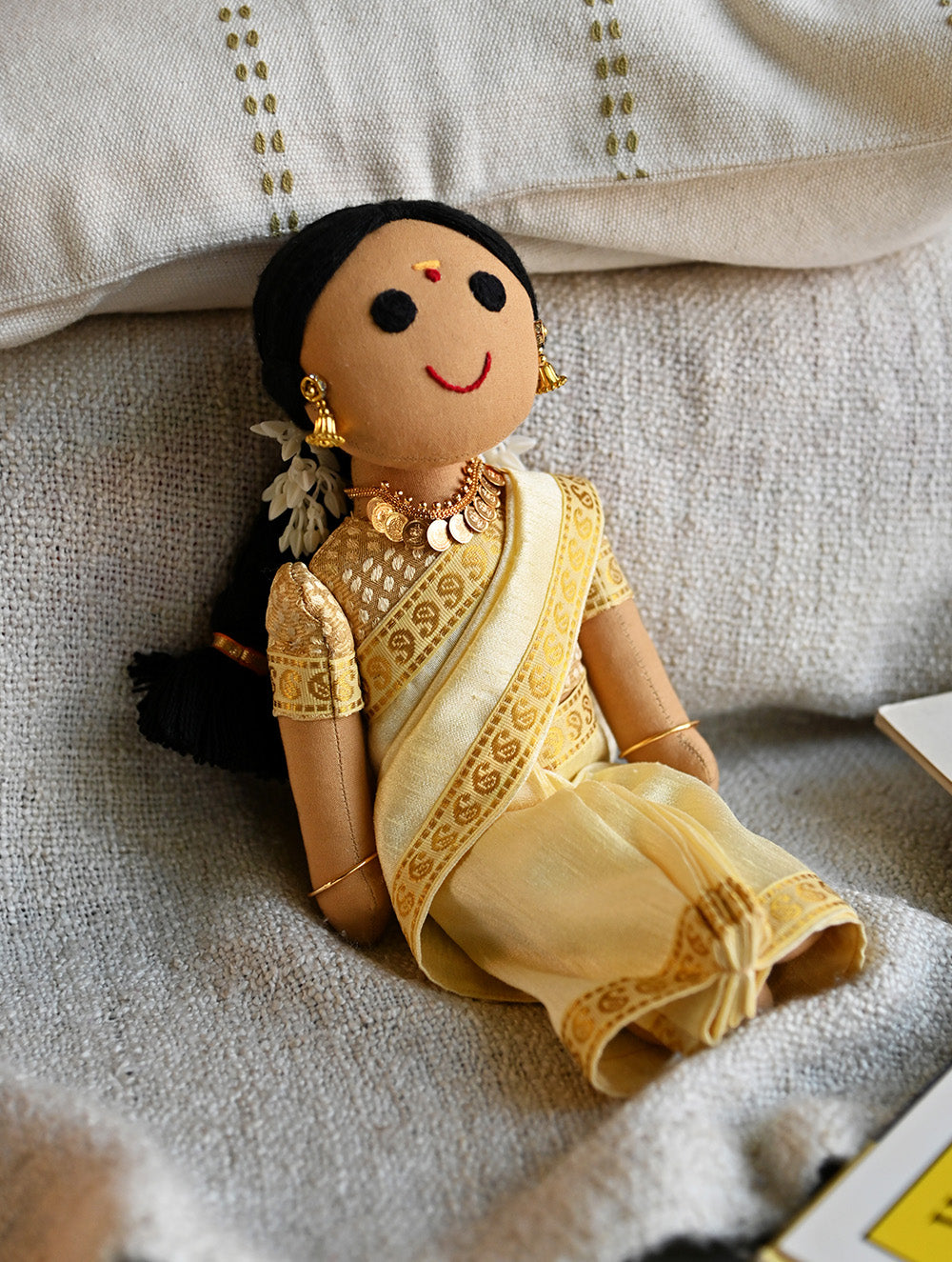 Artisan Handcrafted Fabric Kannama Doll - Omana Kutty