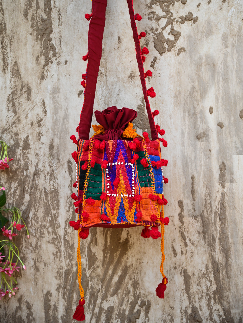 Handcrafted Lambani Potli Sling Bag - Vibrance