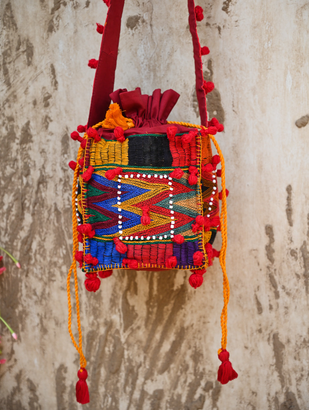Handcrafted Lambani Potli Sling Bag - Cheela