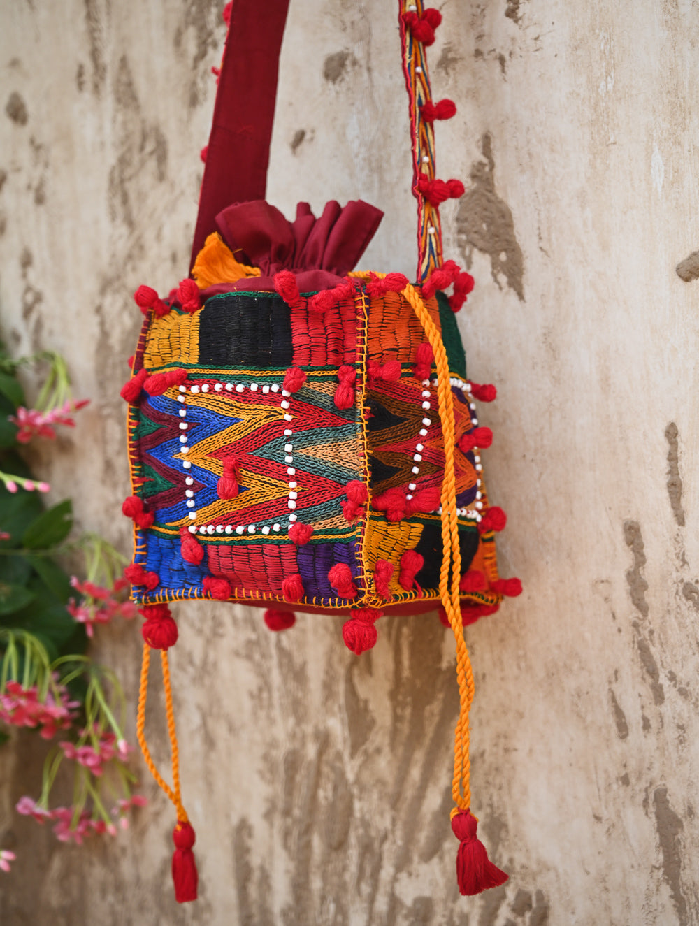 Handcrafted Lambani Potli Sling Bag - Cheela